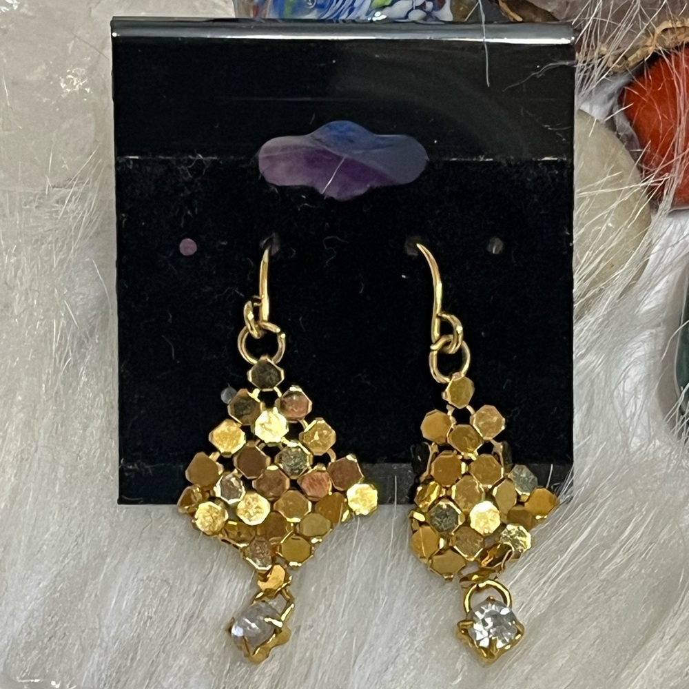 Mesh Gold Drop Earrings